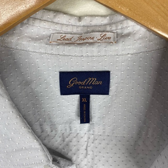 Good Man Brand Gray Pebbled Textured Short Sleeve Button Down Size X-Large - Picture 2 of 5